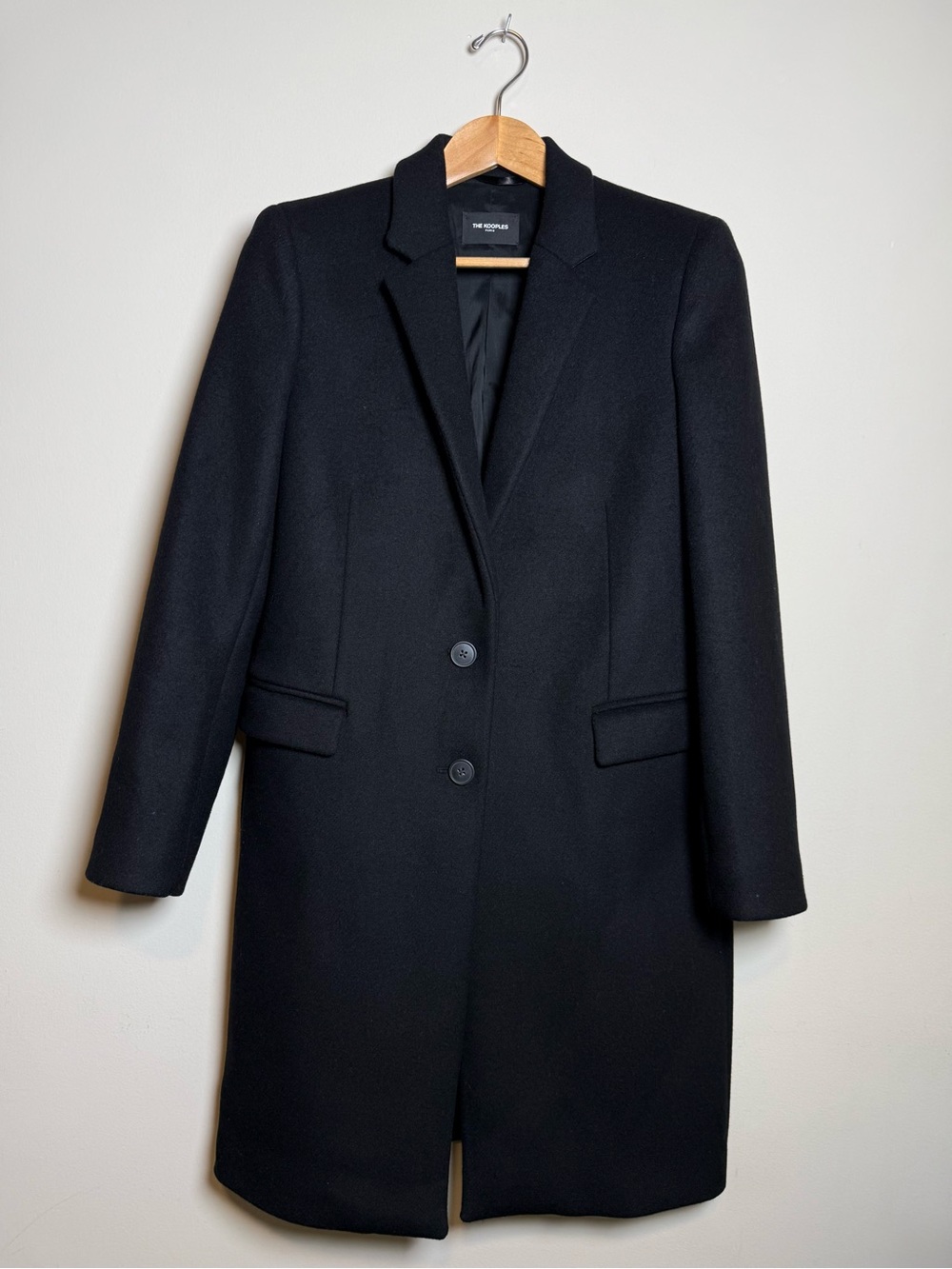 NWT | The Kooples | Paris Soft Military Wool Coat | Black | Size 38